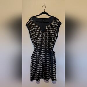 Tommy Hilfiger Nautical Sailboat Novelty Print Tie Waist Knee-Length Dress XL